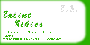 balint mikics business card